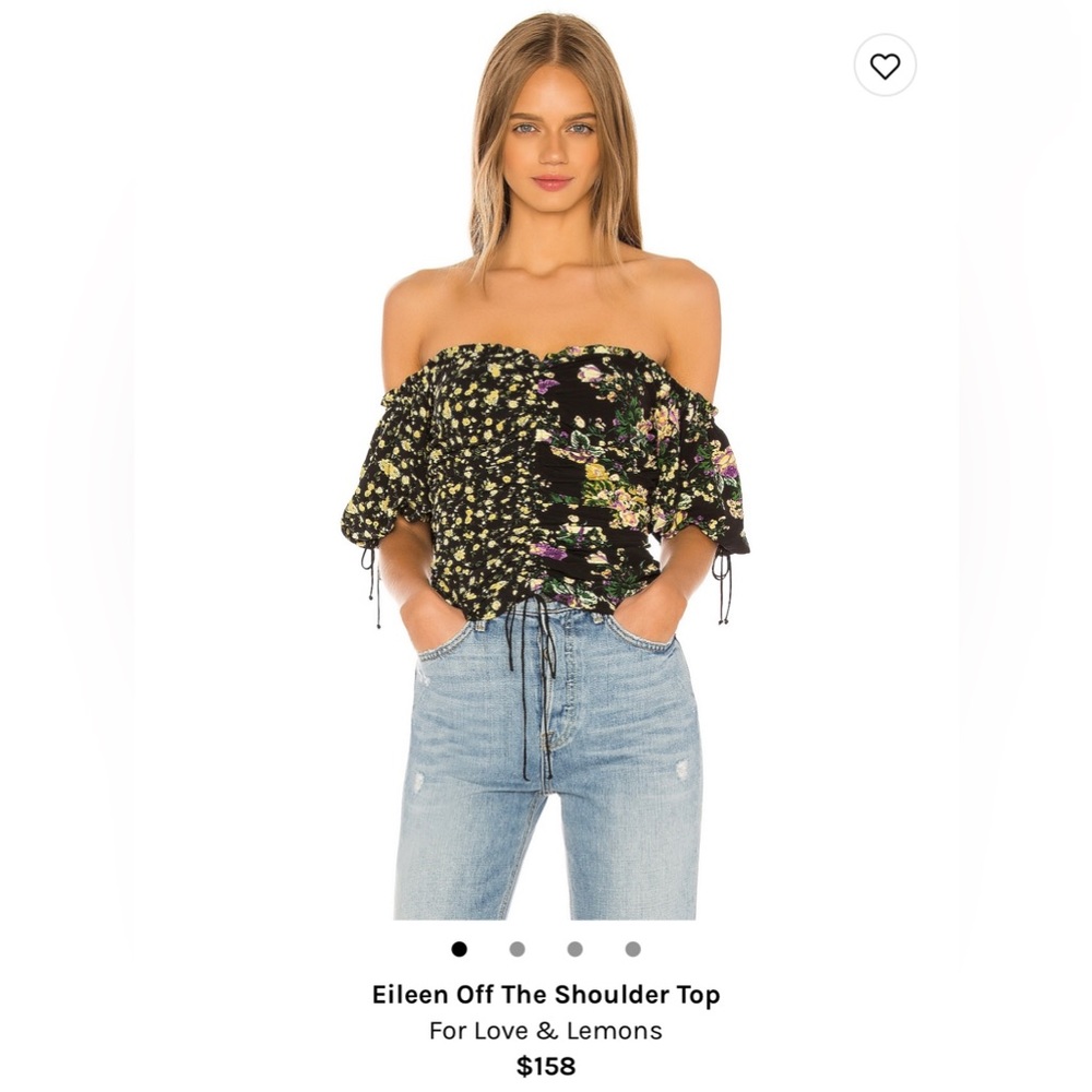 Eileen for love & lemons off the shoulder top
